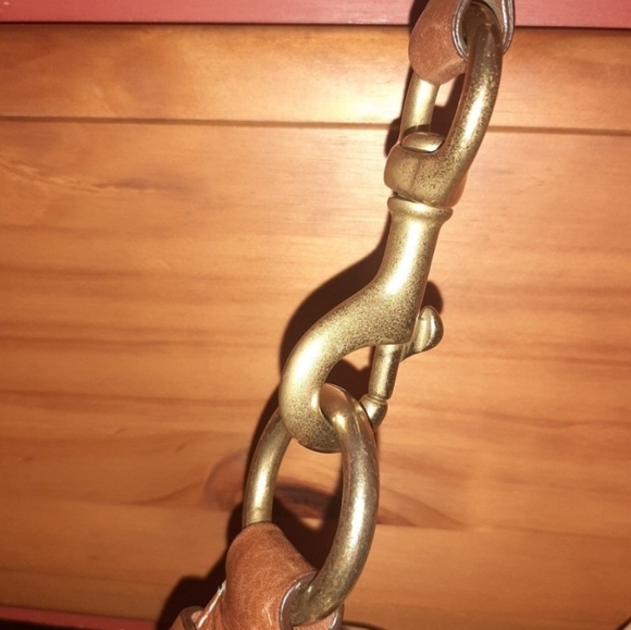 Coach Carly  Medium Two Tone Tan Leather Hobo Handbag. - Picture 5 of 6